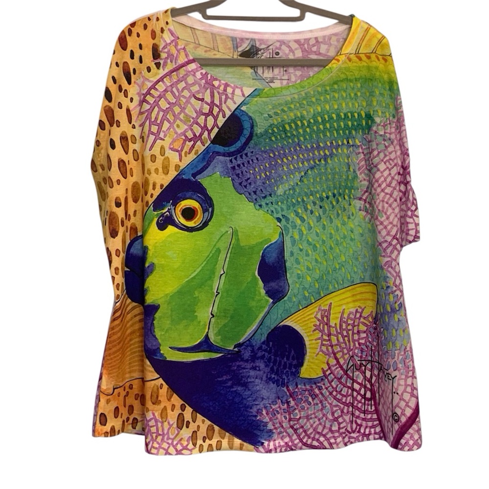 Guy Harvey Multicolor Graphic ocean Fish Print Shirt
